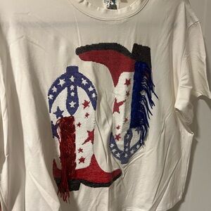 Queen of Sparkles Fringe Boots Graphic T-Shirt